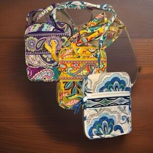 Bundle of 3 Vera Bradley small colorful Patterned Crossbody Bags